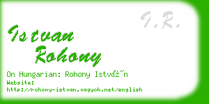 istvan rohony business card